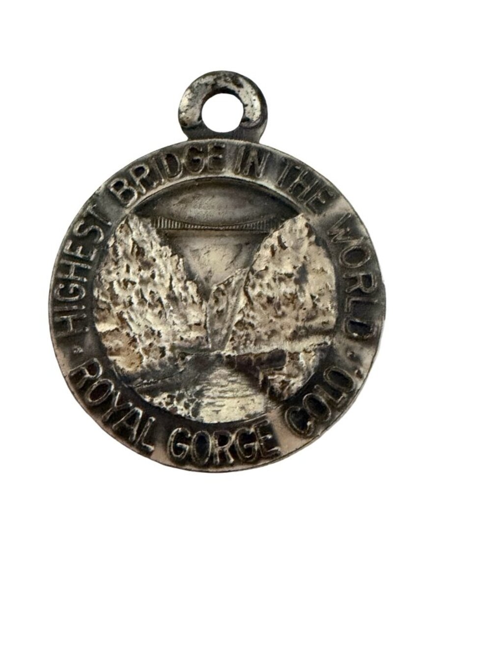 Vintage Royal Gorge Colorado Highest Bridge in the World Souvenir Charm Medal 19